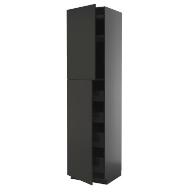 METOD/KNIVSHULT, high cabinet with 2 doors/4 drawers, 60x60x240 cm, 695.891.82