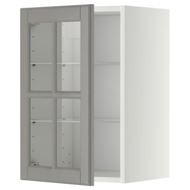 METOD, wall cabinet with shelves/glass door, 40x60 cm, 793.949.52
