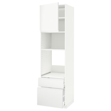 METOD, high cabinet for oven/microwave with door/2 drawers, 60x60x220 cm, 794.612.39