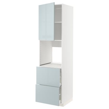 METOD, ψηλό ντουλάπι για φούρνο πόρτα/2προσόψεις/2 ψηλά συρτάρια, 60x60x220 cm, 794.788.76