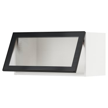 METOD, wall cabinet horizontal/glass door with push-open, 80x40 cm, 794.906.80