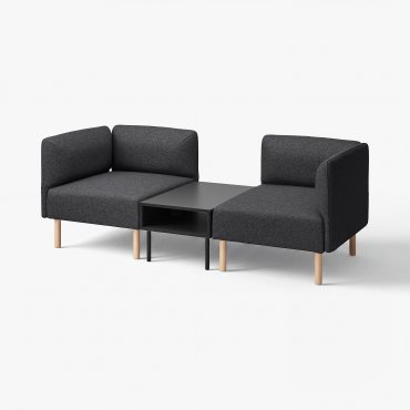 LILLEHEM, 2-seat modular sofa with side table, 795.697.44