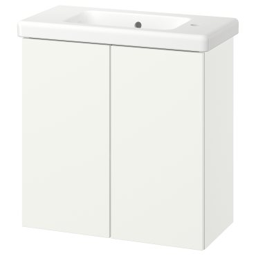 ENHET/TVALLEN, wash-stand with doors/wash-basin, 64x33x65 cm, 796.133.46