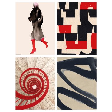 BILD, poster/Red boots/4 pack, 30x40 cm, 805.606.10