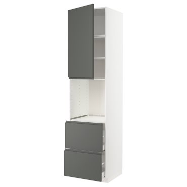 METOD, high cabinet for oven with door/2 drawers, 60x60x240 cm, 894.645.34
