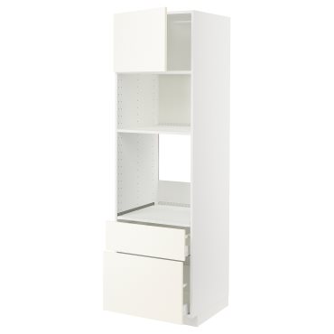 METOD, high cabinet for oven/microwave with door/2 drawers, 60x60x200 cm, 895.070.53