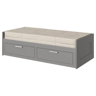 BRIMNES, κρεβάτι επισκέπτη day bed 2 συρτάρια/2 στρώματα, 80x200 cm, 895.900.14