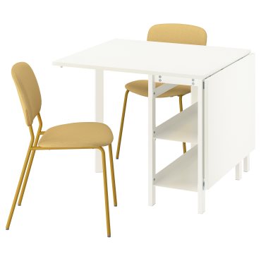 VIHALS, gateleg table and 2 chairs, 39/95/151x90 cm, 896.067.79