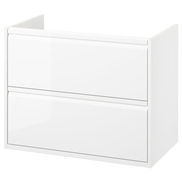 ANGSJON, βάση νιπτήρα με συρτάρια/γυαλιστερό, 80x48x63 cm, 905.350.88