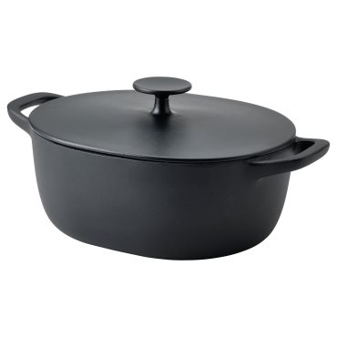 VARDAGEN, κατσαρόλα με καπάκι/μαντέμι εμαγιέ ματ, 5 l, 905.606.76