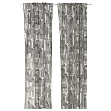 TEMPELFLY, curtains with heading tape/1 pair, 145x300 cm, 906.078.67