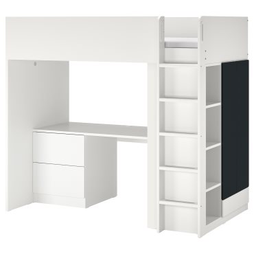 SMASTAD, loft bed with desk with 3 drawers, 90x200 cm, 994.374.70