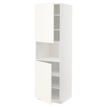 METOD, high cabinet for microwave with 2 doors/shelves, 60x60x200 cm, 995.073.78
