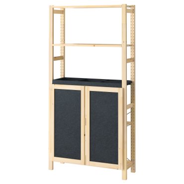IVAR, shelving unit with doors, 89x30x179 cm, 995.078.73