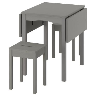 HAUGA/HAUGA, table and 2 stools, 55x82x109/74 cm, 995.749.09