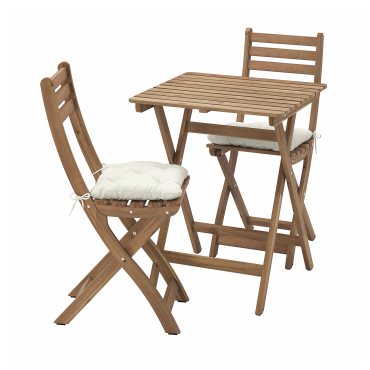 ASKHOLMEN, table and 2 chrairs/foldable/outdoor, 60x62 cm, 995.753.10