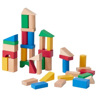 UNDERHALLA, 40-piece wooden building block set, 005.066.84