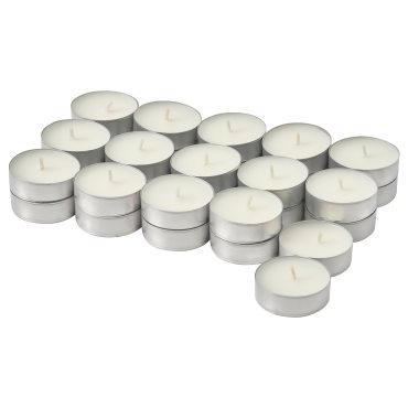TRÅDCYPRESS, scented tealight/Fresh linen/30 pack, 3.5 hr, 005.981.03
