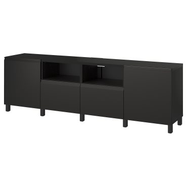 BESTÅ, TV bench with drawers and door, 240x42x74 cm, 095.689.41