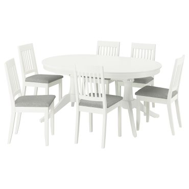 ROSENTORP/NÄSIN, τραπέζι και 6 καρέκλες, 160/215x110 cm, 096.101.34
