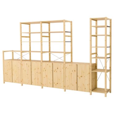 IVAR, 5 sections/shelves/cabinets, 389x50x226 cm, 192.485.48
