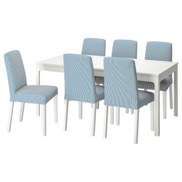 EKEDALEN/BERGM, table and 6 chairs, 180/240 cm, 194.082.59