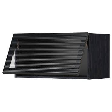METOD, wall cabinet horizontal/glass door with push-open, 80x40 cm, 194.907.39