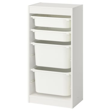 TROFAST, storage combination with boxes, 46x30x94 cm, 195.749.51