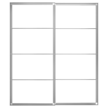 PAX, pair of sliding door frames with rail, 200x236 cm, 204.581.92