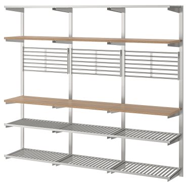 KUNGSFORS, suspension rail with shelf/wall grid, 292.543.41