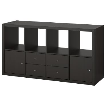KALLAX, ραφιέρα με 4 ένθετα, 147x77 cm, 292.783.04