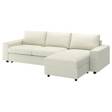 VIMLE, 3-seat sofa-bed with wide armrests and chaise longue, 295.452.13