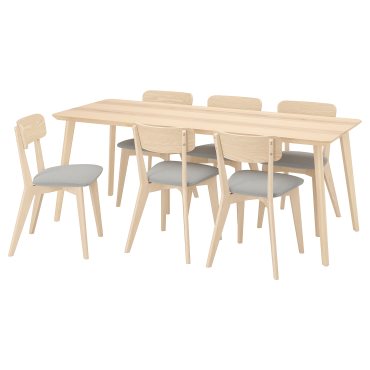 LISABO/LISABO, τραπέζι και 6 καρέκλες, 200x78 cm, 295.548.39