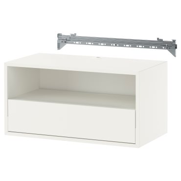 EKET, wall mounted media shelf with rail, 70x35x35 cm, 295.808.81