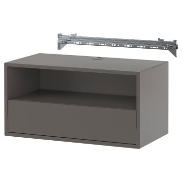 EKET, wall mounted media shelf with rail, 70x35x35 cm, 295.809.75