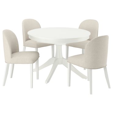 ROSENTORP, table and 4 chairs, 110/155 cm, 296.101.33