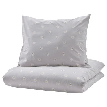 NATTSLANDA, duvet cover and pillowcase/floral pattern, 150x200/50x60 cm, 305.080.21