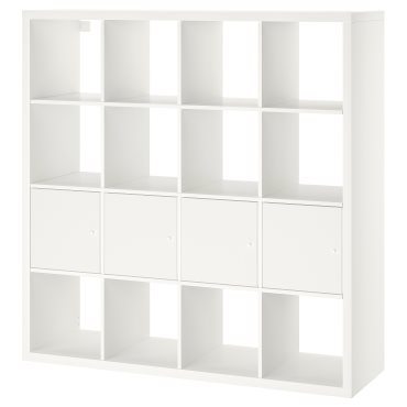 KALLAX, shelving unit with 4 inserts, 390.174.86