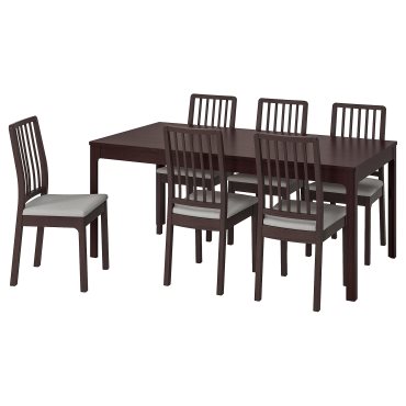 EKEDALEN/EKEDALEN, table and 6 chairs, 180/240 cm, 392.795.67