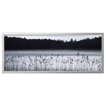 BJÖRKSTA, picture with frame, Woodland lake/140x56 cm, 393.847.09