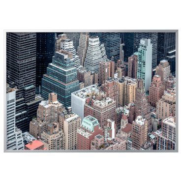 BJORKSTA, picture with frame, New York from above/200x140 cm, 393.847.28