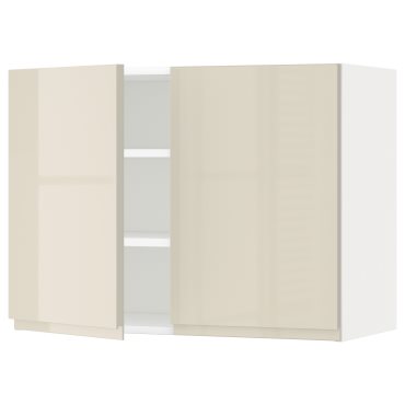 METOD, ντουλάπι τοίχου με ράφια/2 πόρτες, 80x60 cm, 394.684.50