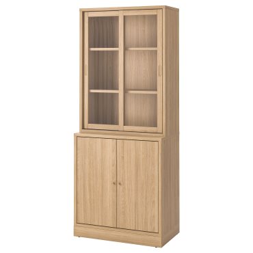 TONSTAD, storage combination with sliding glass doors, 82x201 cm, 395.150.55