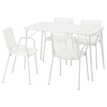TORPARÖ, foldable table with 4 chairs with armrests/outdoor, 130x74 cm, 395.818.18