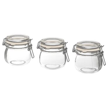KORKEN, jar with lid, 3 pack, 403.236.54