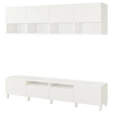 BESTÅ, TV storage combination/doors/drawers soft closing, 240x42x230 cm, 494.119.72