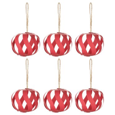 VINTERFINT, tree ornament set of 6, 8 cm, 506.048.04