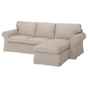 EKTORP, τριθέσιος καναπές με σεζλόνγκ, 593.200.66