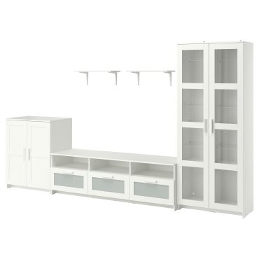 BRIMNES/BURHULT, TV storage combination, 338x41x190 cm, 593.986.73