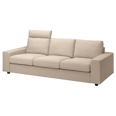 VIMLE, τριθέσιος καναπές με κεφαλάρι με πλατιά μπράτσα, 594.014.25